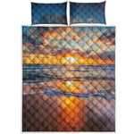 Sunrise Wave Print Quilt Bed Set