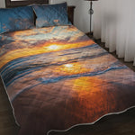 Sunrise Wave Print Quilt Bed Set