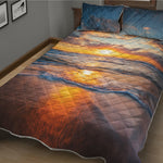 Sunrise Wave Print Quilt Bed Set