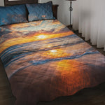 Sunrise Wave Print Quilt Bed Set