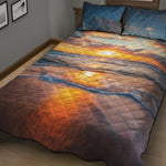 Sunrise Wave Print Quilt Bed Set