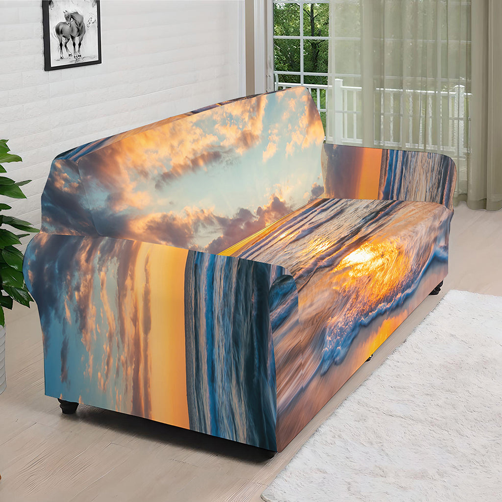 Sunrise Wave Print Sofa Cover