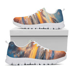 Sunrise Wave Print White Sneakers