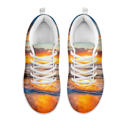 Sunrise Wave Print White Sneakers