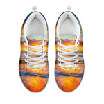 Sunrise Wave Print White Sneakers