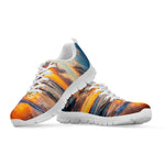 Sunrise Wave Print White Sneakers