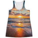 Sunrise Wave Print Women's Racerback Tank Top