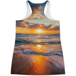 Sunrise Wave Print Women's Racerback Tank Top