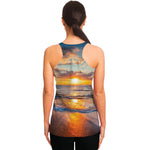 Sunrise Wave Print Women's Racerback Tank Top