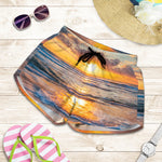 Sunrise Wave Print Women's Shorts