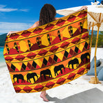 Sunset African Tribal Pattern Print Beach Sarong Wrap