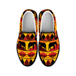 Sunset African Tribal Pattern Print Black Slip On Shoes
