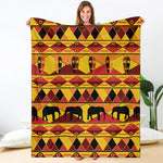 Sunset African Tribal Pattern Print Blanket
