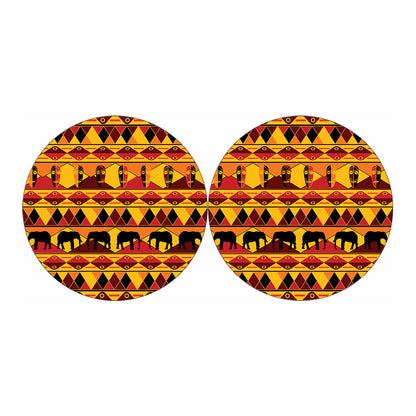 Sunset African Tribal Pattern Print Car Coasters