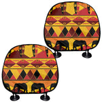 Sunset African Tribal Pattern Print Car Headrest Covers
