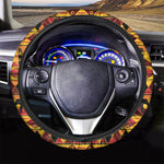 Sunset African Tribal Pattern Print Car Steering Wheel Cover