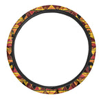 Sunset African Tribal Pattern Print Car Steering Wheel Cover