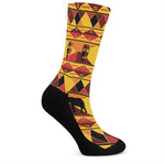 Sunset African Tribal Pattern Print Crew Socks