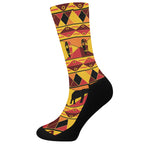 Sunset African Tribal Pattern Print Crew Socks