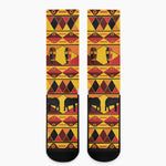 Sunset African Tribal Pattern Print Crew Socks