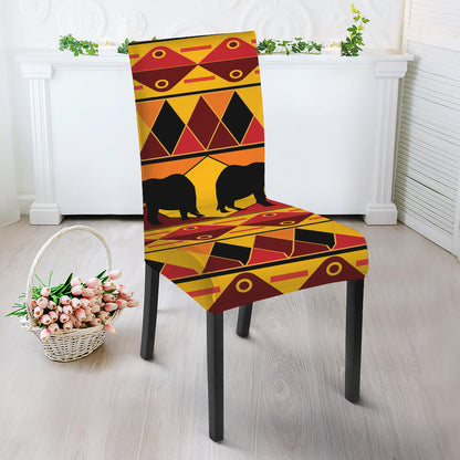 Sunset African Tribal Pattern Print Dining Chair Slipcover