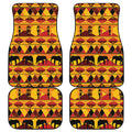 Sunset African Tribal Pattern Print Front and Back Car Floor Mats