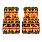 Sunset African Tribal Pattern Print Front Car Floor Mats