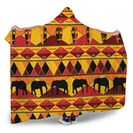 Sunset African Tribal Pattern Print Hooded Blanket