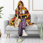 Sunset African Tribal Pattern Print Hooded Blanket