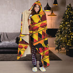 Sunset African Tribal Pattern Print Hooded Blanket