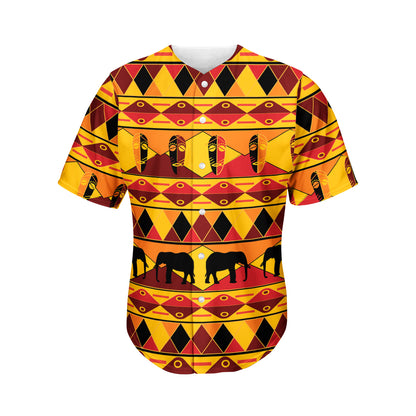 Sunset African Tribal Pattern Print Men's Baseball Jersey