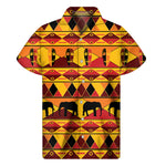 Sunset African Tribal Pattern Print Men's Short Sleeve Shirt