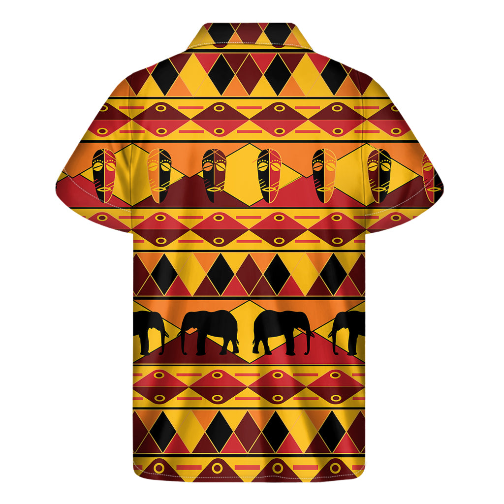 Sunset African Tribal Pattern Print Men's Short Sleeve Shirt