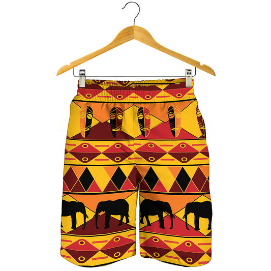 Sunset African Tribal Pattern Print Men's Shorts