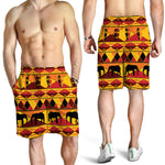 Sunset African Tribal Pattern Print Men's Shorts