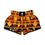 Sunset African Tribal Pattern Print Muay Thai Boxing Shorts