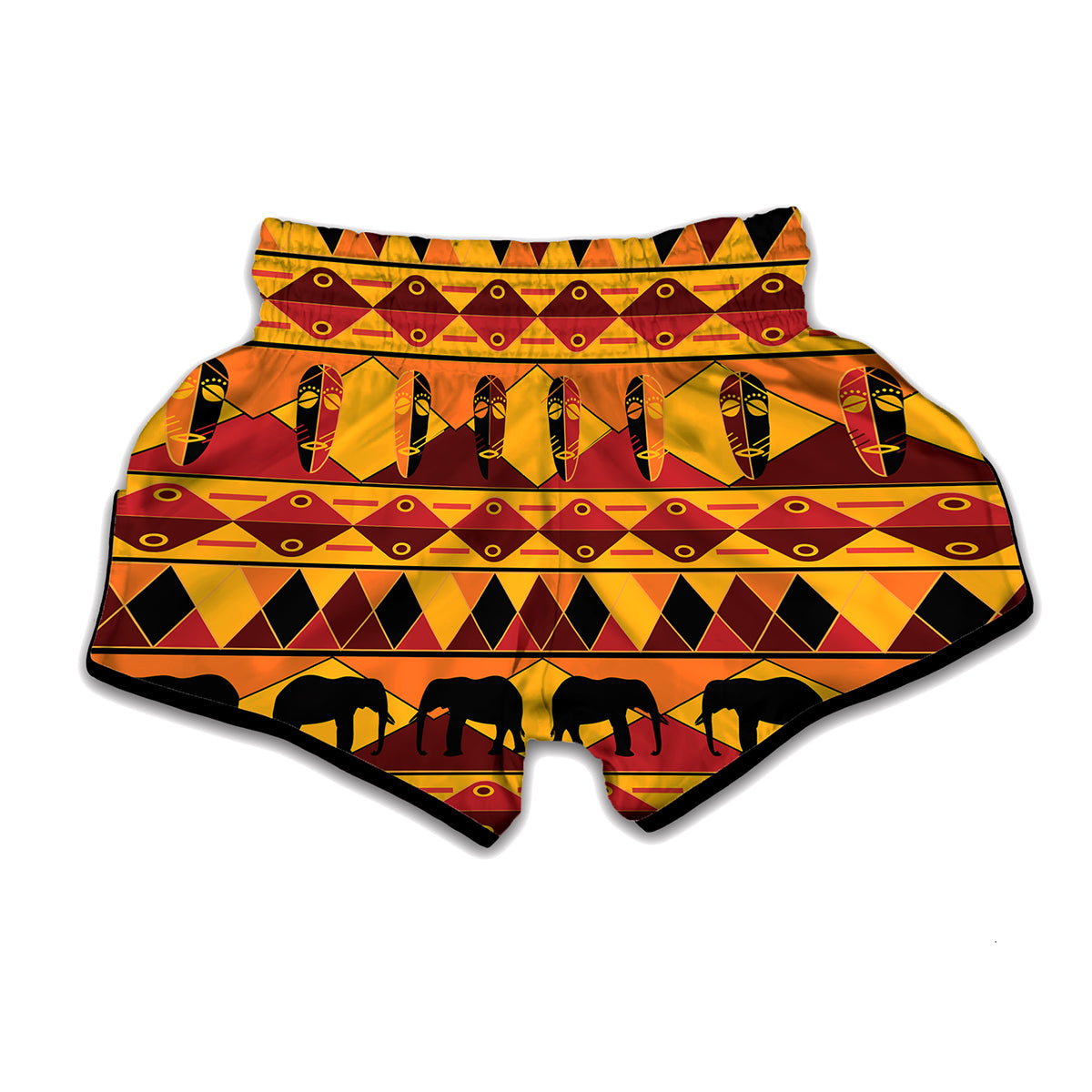 Sunset African Tribal Pattern Print Muay Thai Boxing Shorts
