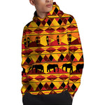 Sunset African Tribal Pattern Print Pullover Hoodie