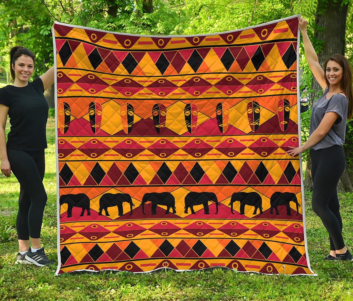 Sunset African Tribal Pattern Print Quilt