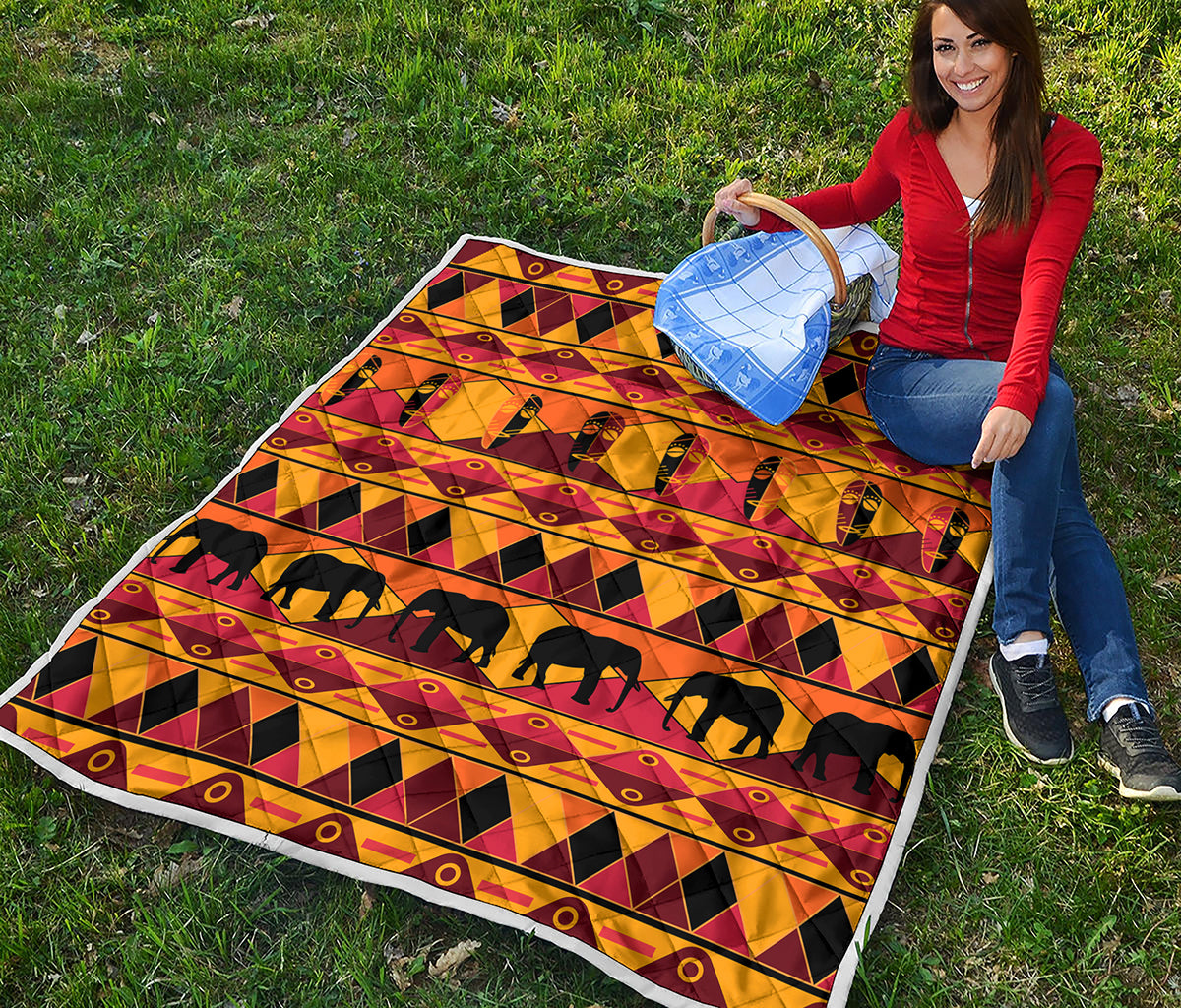 Sunset African Tribal Pattern Print Quilt