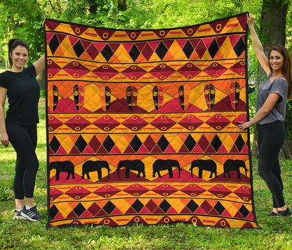 Sunset African Tribal Pattern Print Quilt