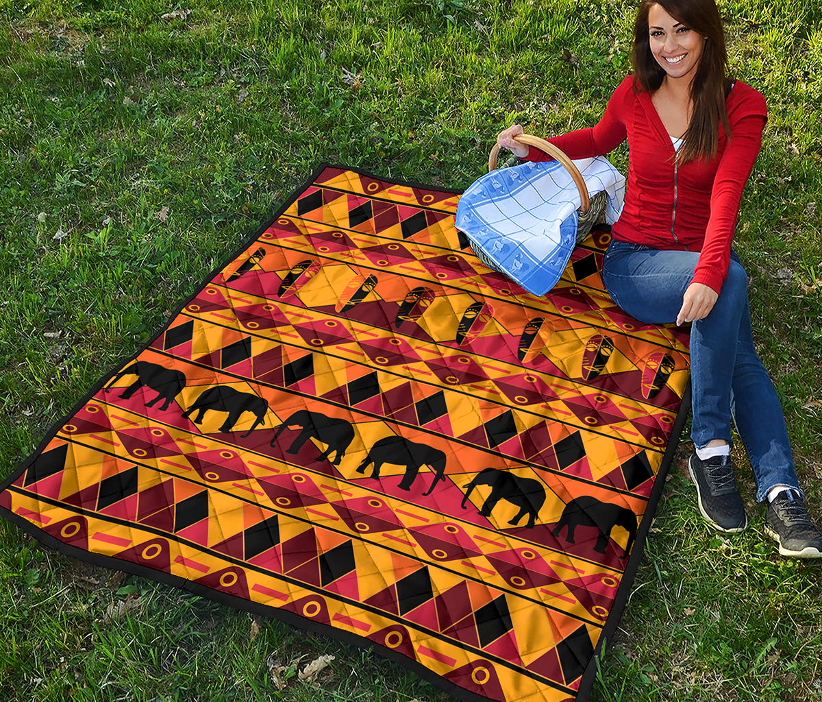 Sunset African Tribal Pattern Print Quilt