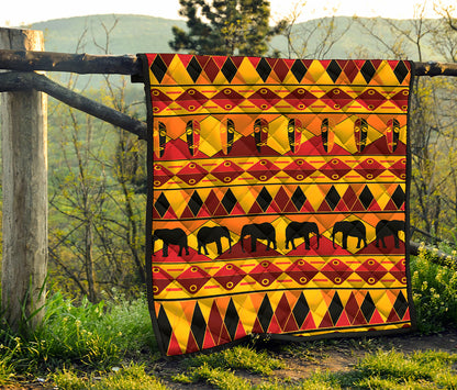 Sunset African Tribal Pattern Print Quilt