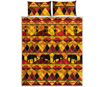 Sunset African Tribal Pattern Print Quilt Bed Set