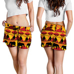 Sunset African Tribal Pattern Print Women's Shorts