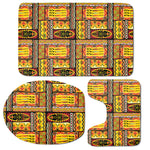 Sunset Ethnic African Tribal Print 3 Piece Bath Mat Set