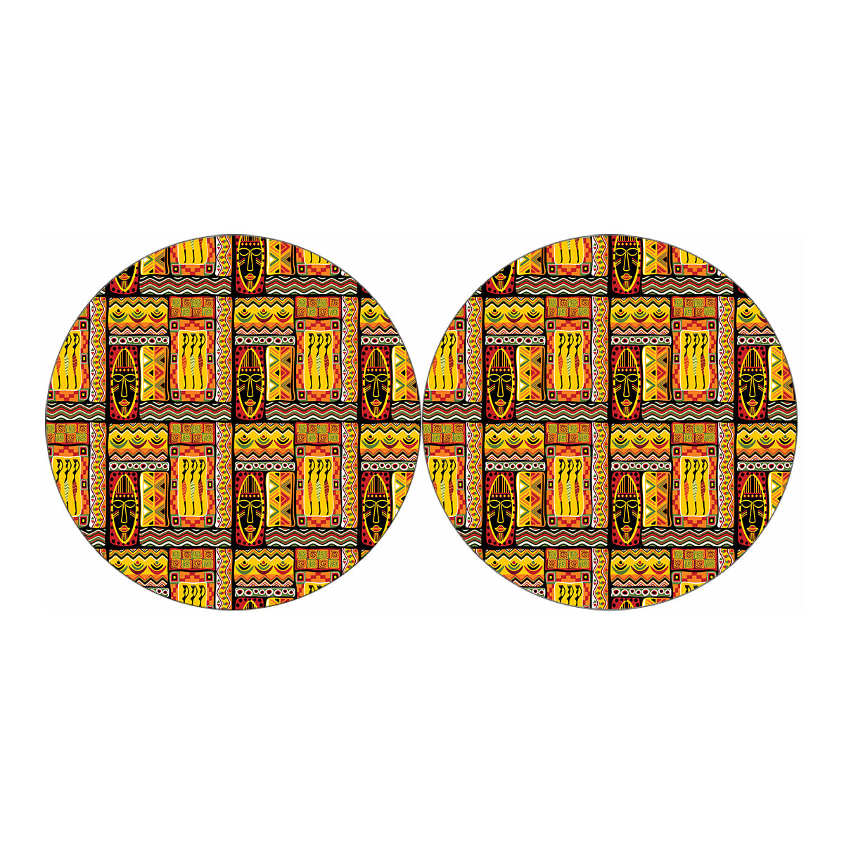 Sunset Ethnic African Tribal Print Car Coasters