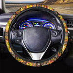 Sunset Ethnic African Tribal Print Car Steering Wheel Cover