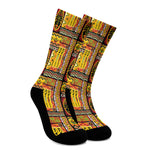 Sunset Ethnic African Tribal Print Crew Socks