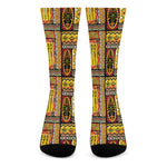 Sunset Ethnic African Tribal Print Crew Socks